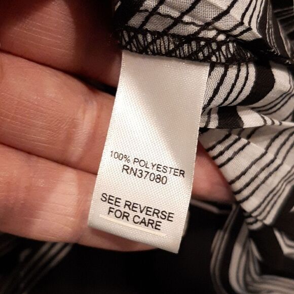 Cato Black and White Quarter Sleeve Sheer Shirt - Picture 7 of 9